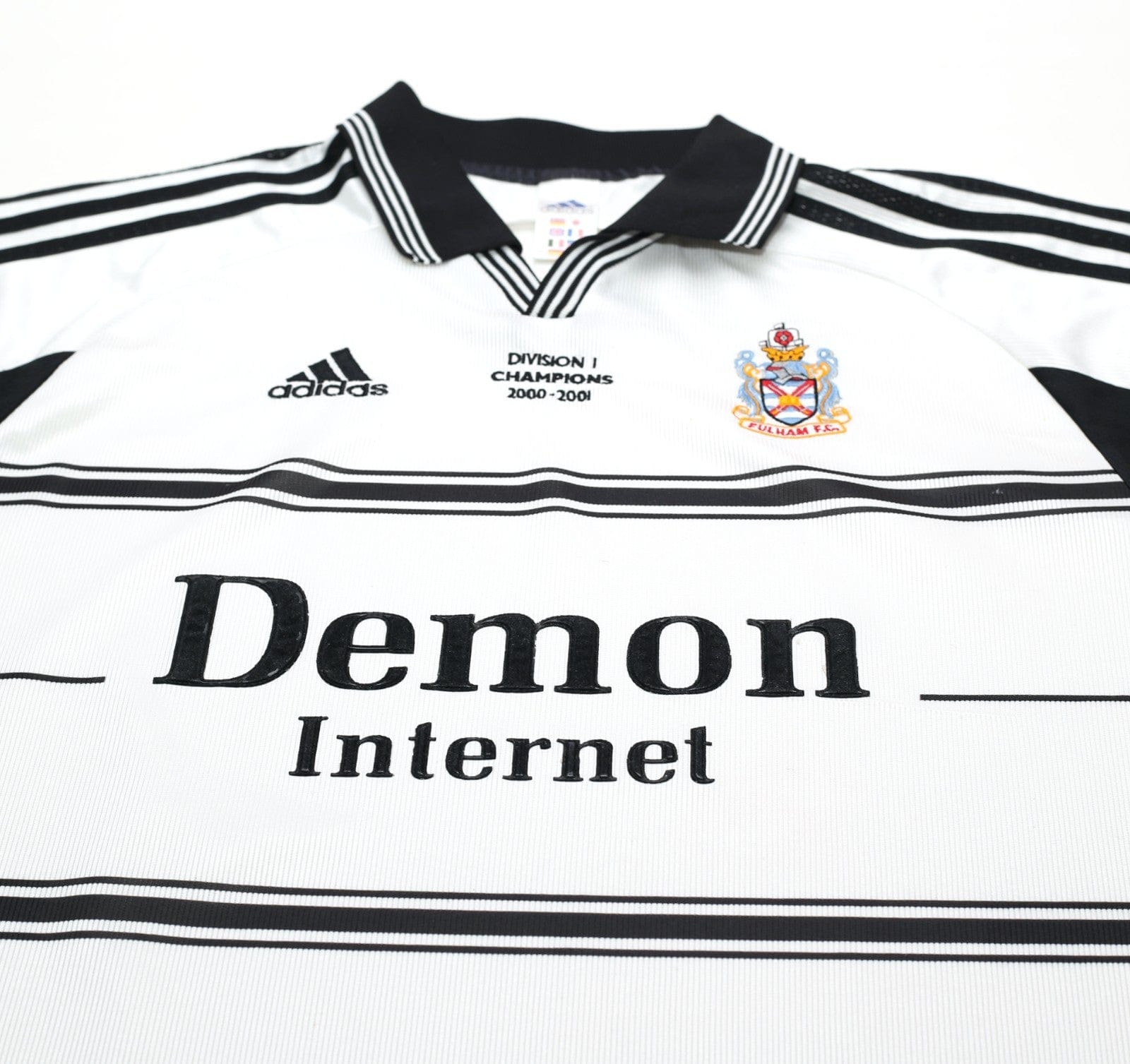 1999/01 FULHAM Vintage adidas 'Division 1 Champions' Home Football Shirt (L)