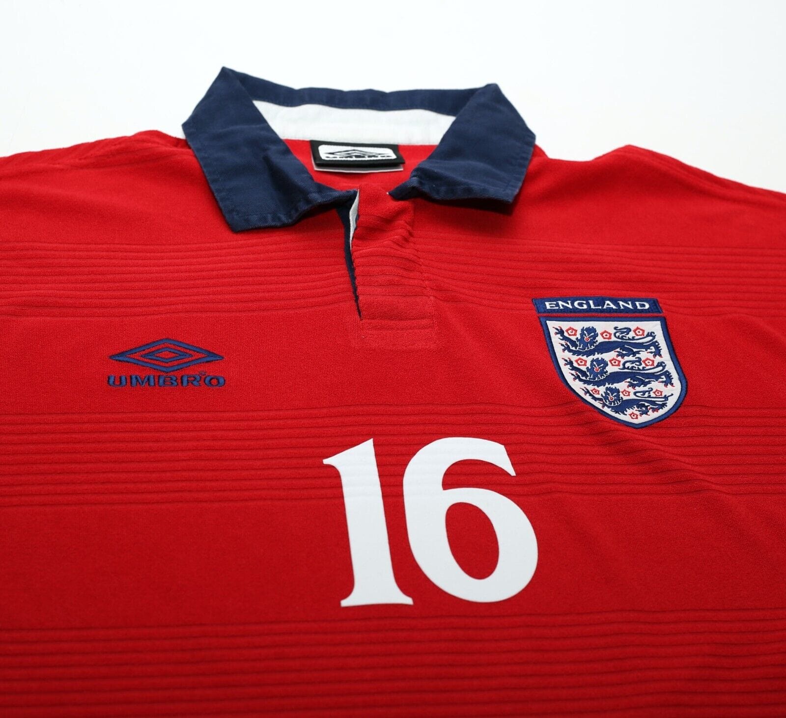 1999/01 GERRARD #16 England Vintage Umbro Away Football Shirt (L) Euro 2000