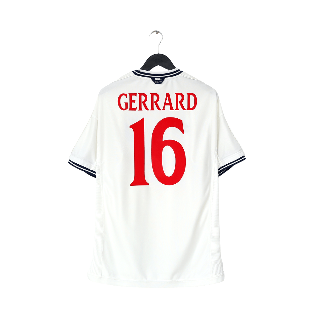 1999/01 GERRARD #16 England Vintage Umbro Home Football Shirt (XL) Euro 2000