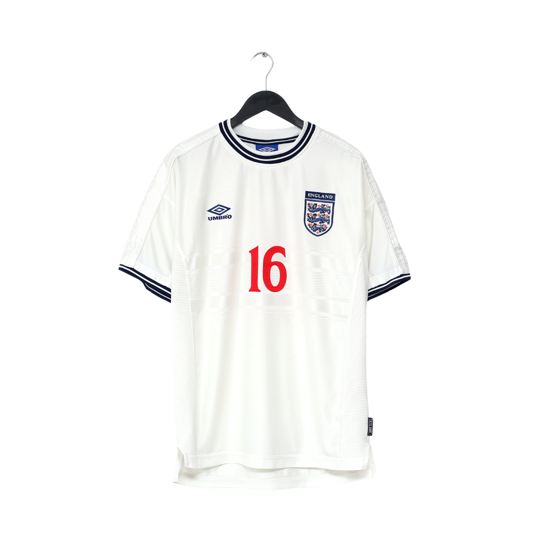 1999/01 GERRARD #16 England Vintage Umbro Home Football Shirt (XL) Euro 2000