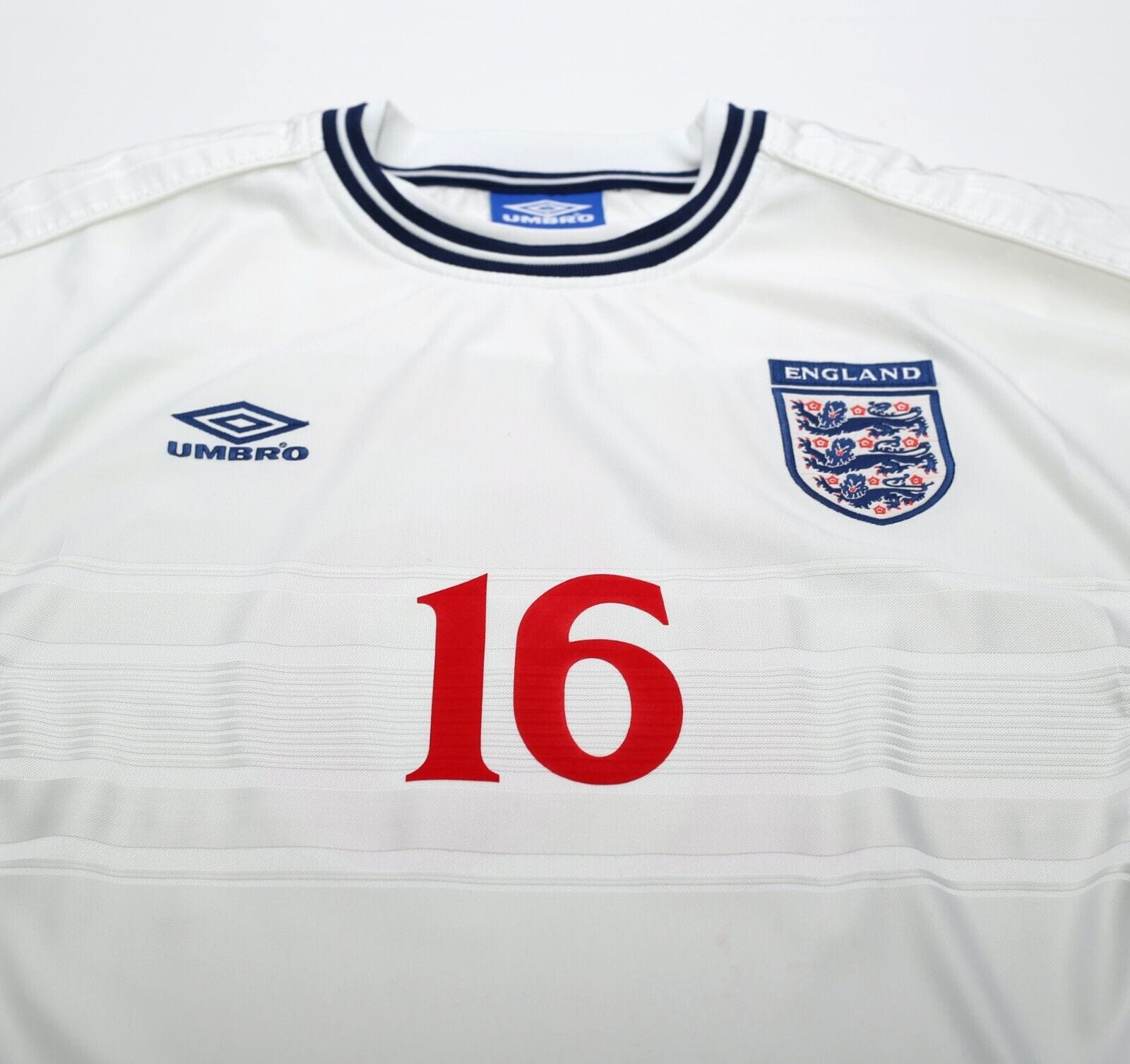 1999/01 GERRARD #16 England Vintage Umbro Home Football Shirt (XL) Euro 2000