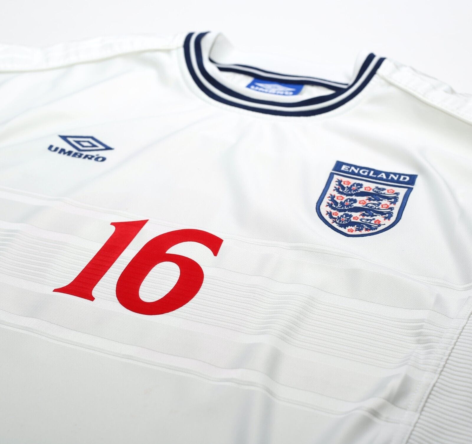 1999/01 GERRARD #16 England Vintage Umbro Home Football Shirt (XL) Euro 2000