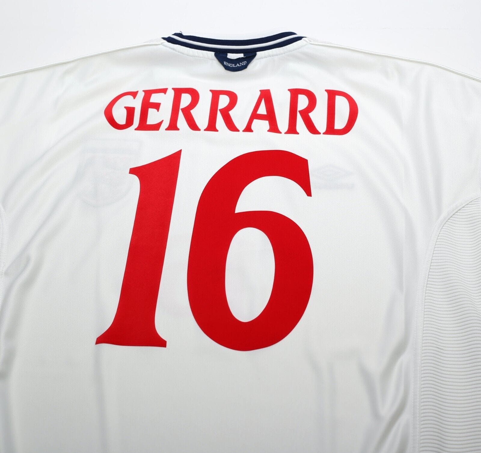 1999/01 GERRARD #16 England Vintage Umbro Home Football Shirt (XL) Euro 2000