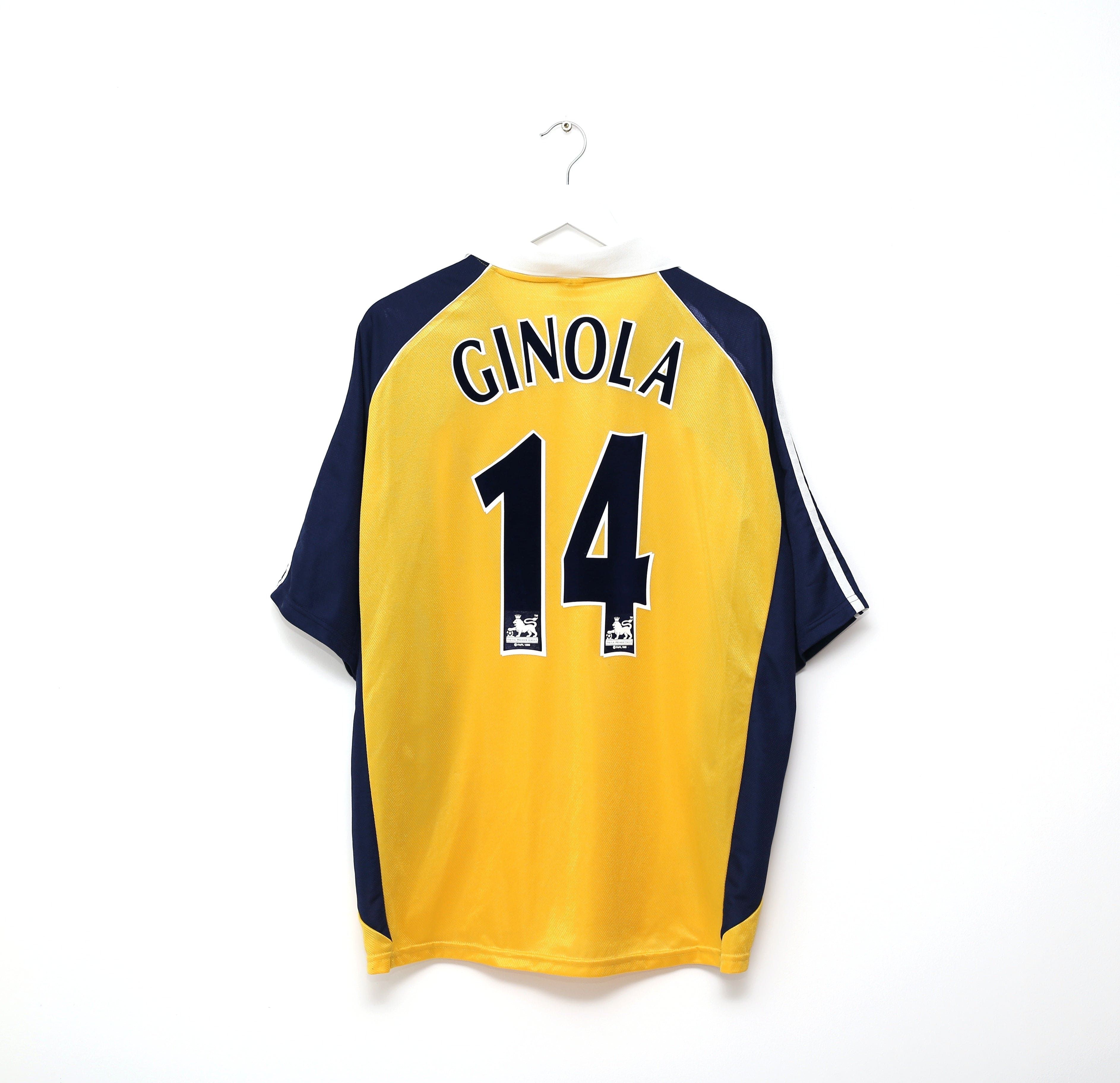 1999/01 GINOLA #14 Tottenham Hotspur Vintage adidas Away Football Shirt (XL)
