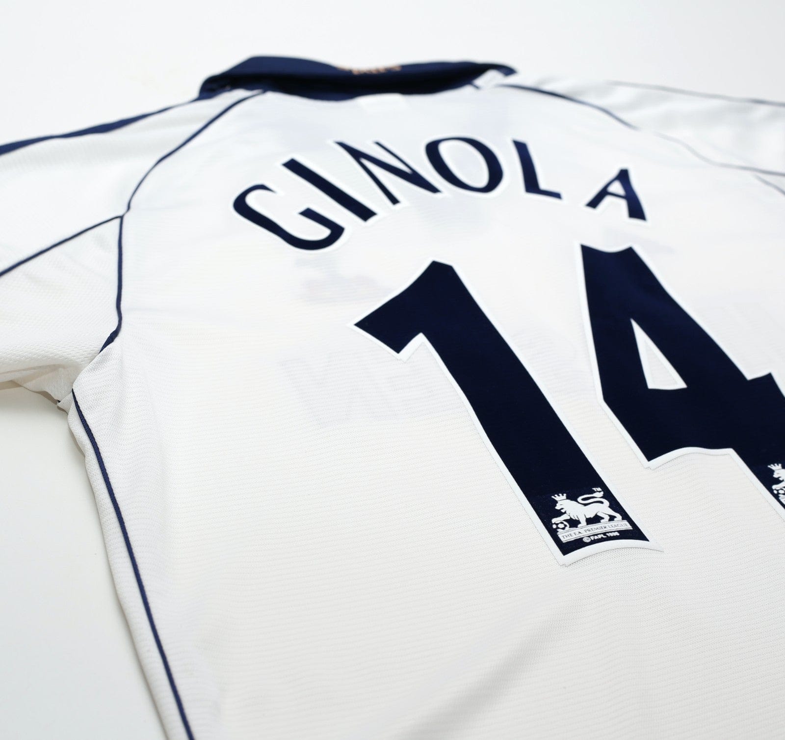 1999/01 GINOLA #14 Tottenham Hotspur Vintage adidas Home Football Shirt (M)