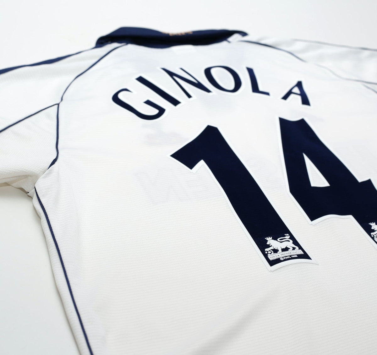 1999/01 GINOLA #14 Tottenham Hotspur Vintage adidas Home Football Shirt (M)