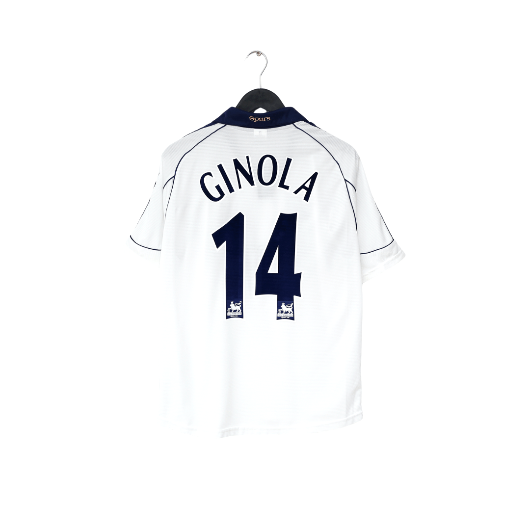 1999/01 GINOLA #14 Tottenham Hotspur Vintage adidas Home Football Shirt (M)