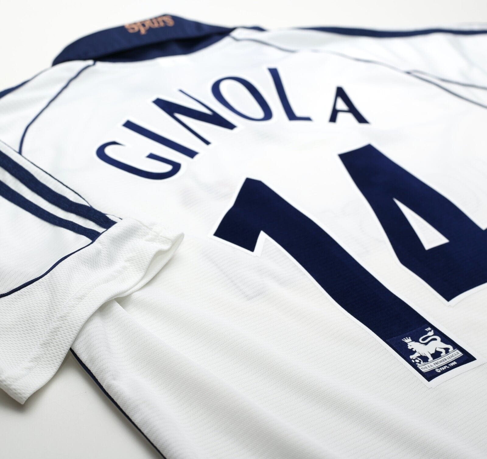 1999/01 GINOLA #14 Tottenham Hotspur Vintage adidas Home Football Shirt (M)