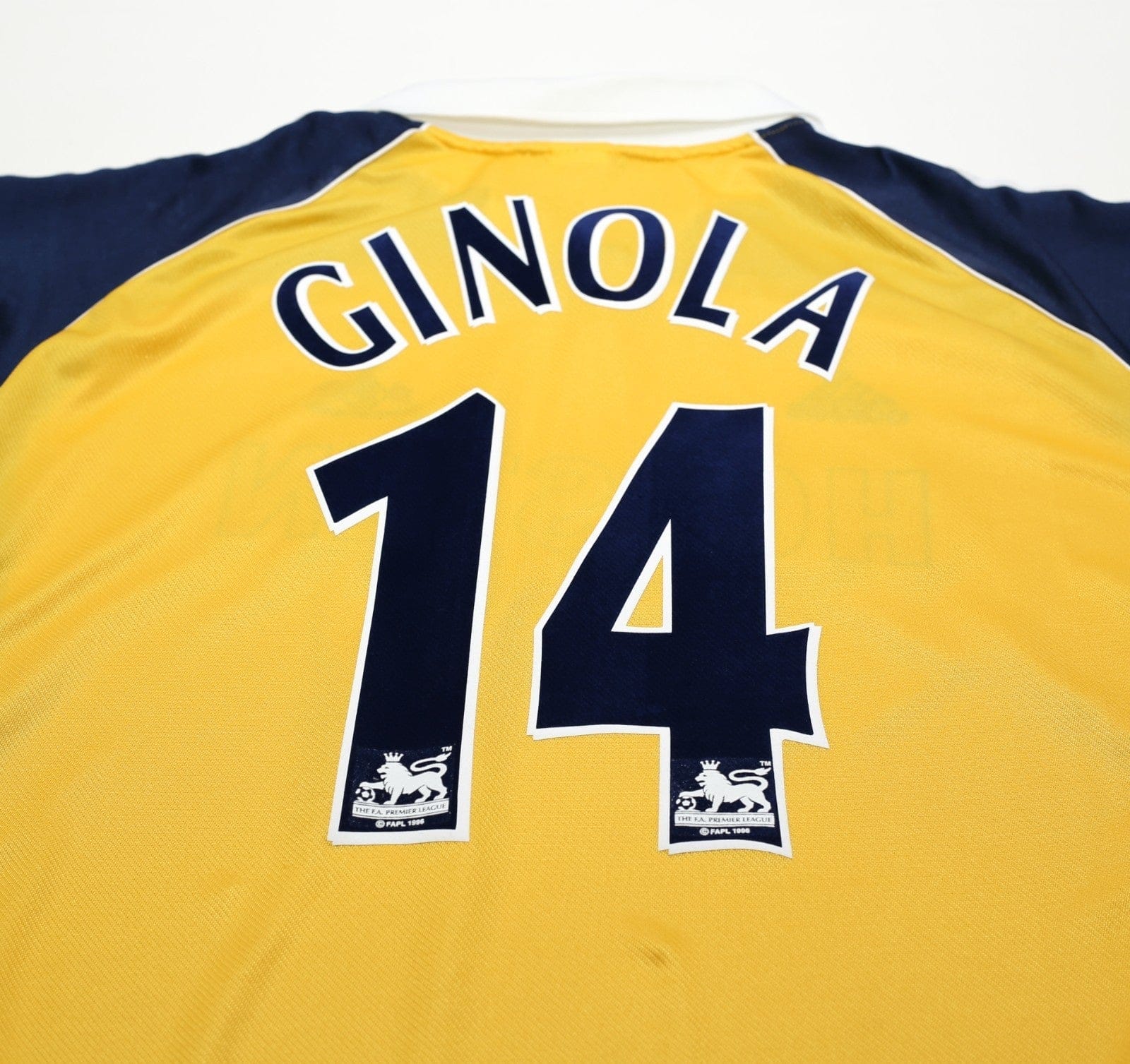 1999/01 GINOLA #14 Tottenham Hotspur Vintage adidas L/S Away Football Shirt (XL)