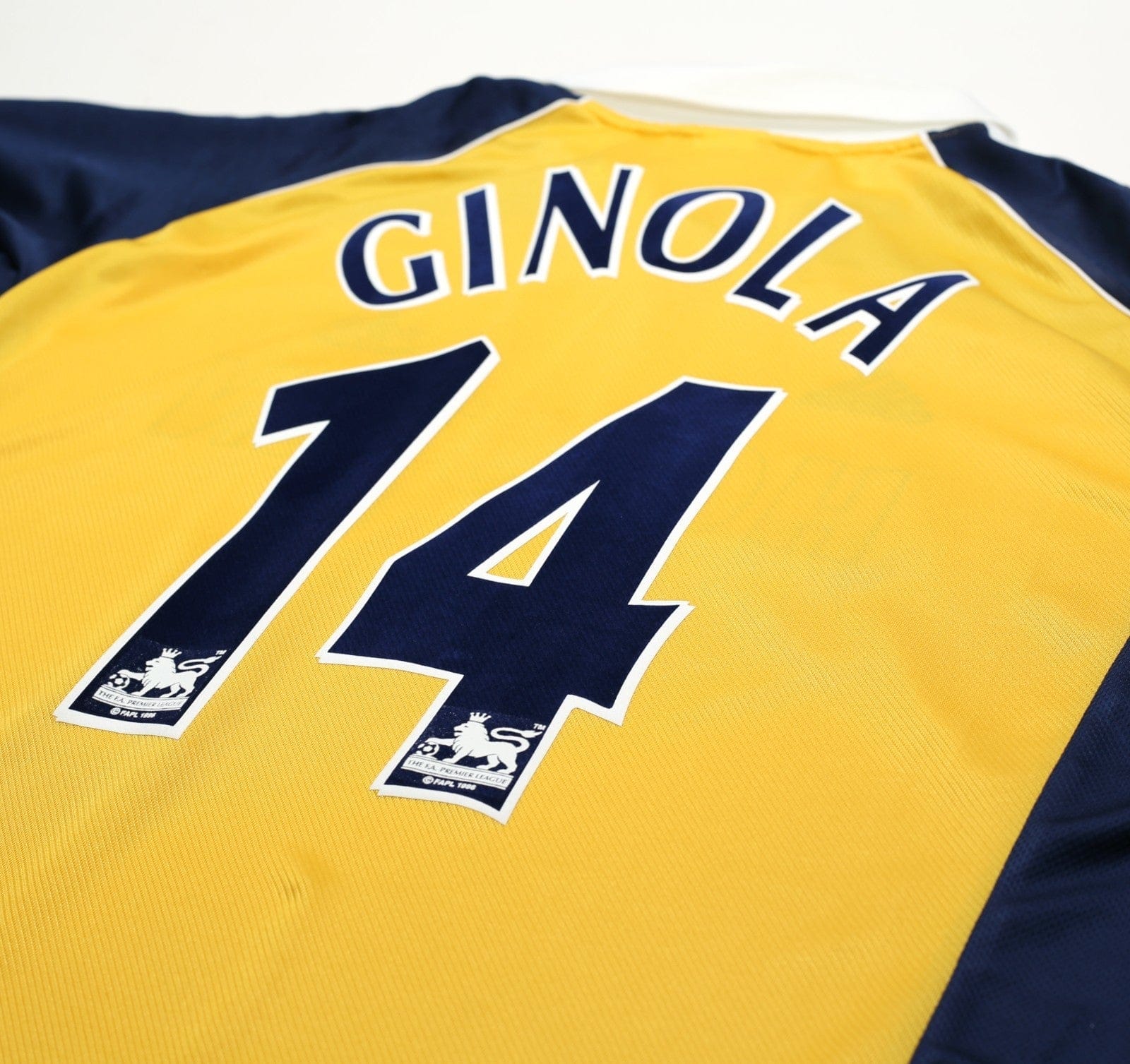 1999/01 GINOLA #14 Tottenham Hotspur Vintage adidas L/S Away Football Shirt (XL)