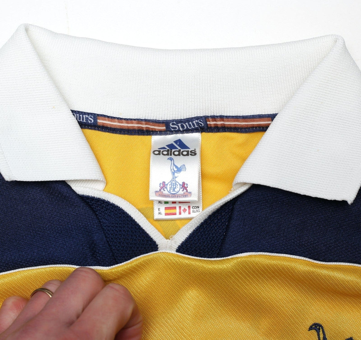 1999/01 GINOLA #14 Tottenham Hotspur Vintage adidas L/S Away Football Shirt (XL)