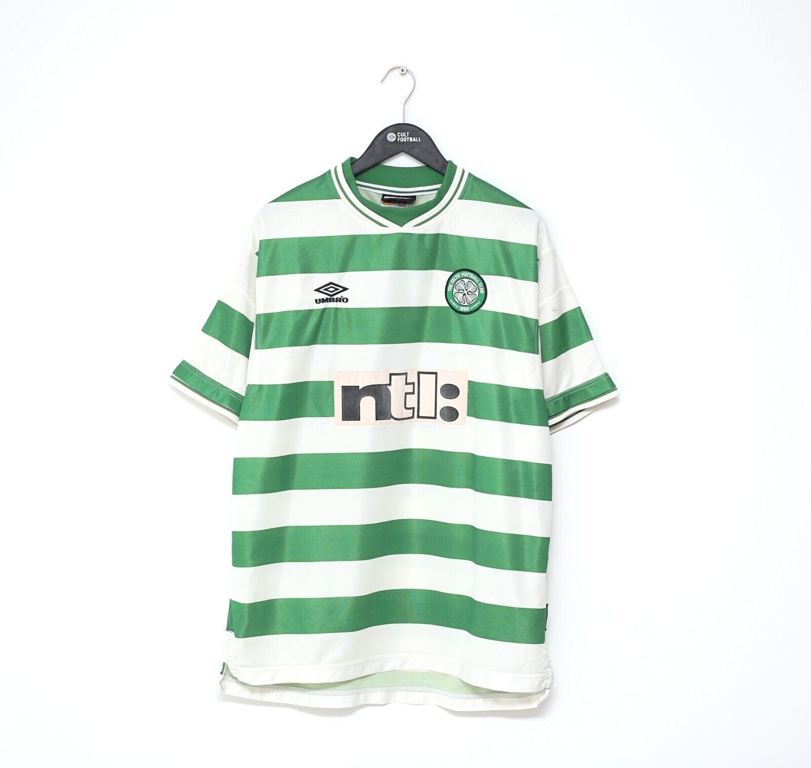 Celtic Home football shirt 2001 - 2003. Sponsored by NTL