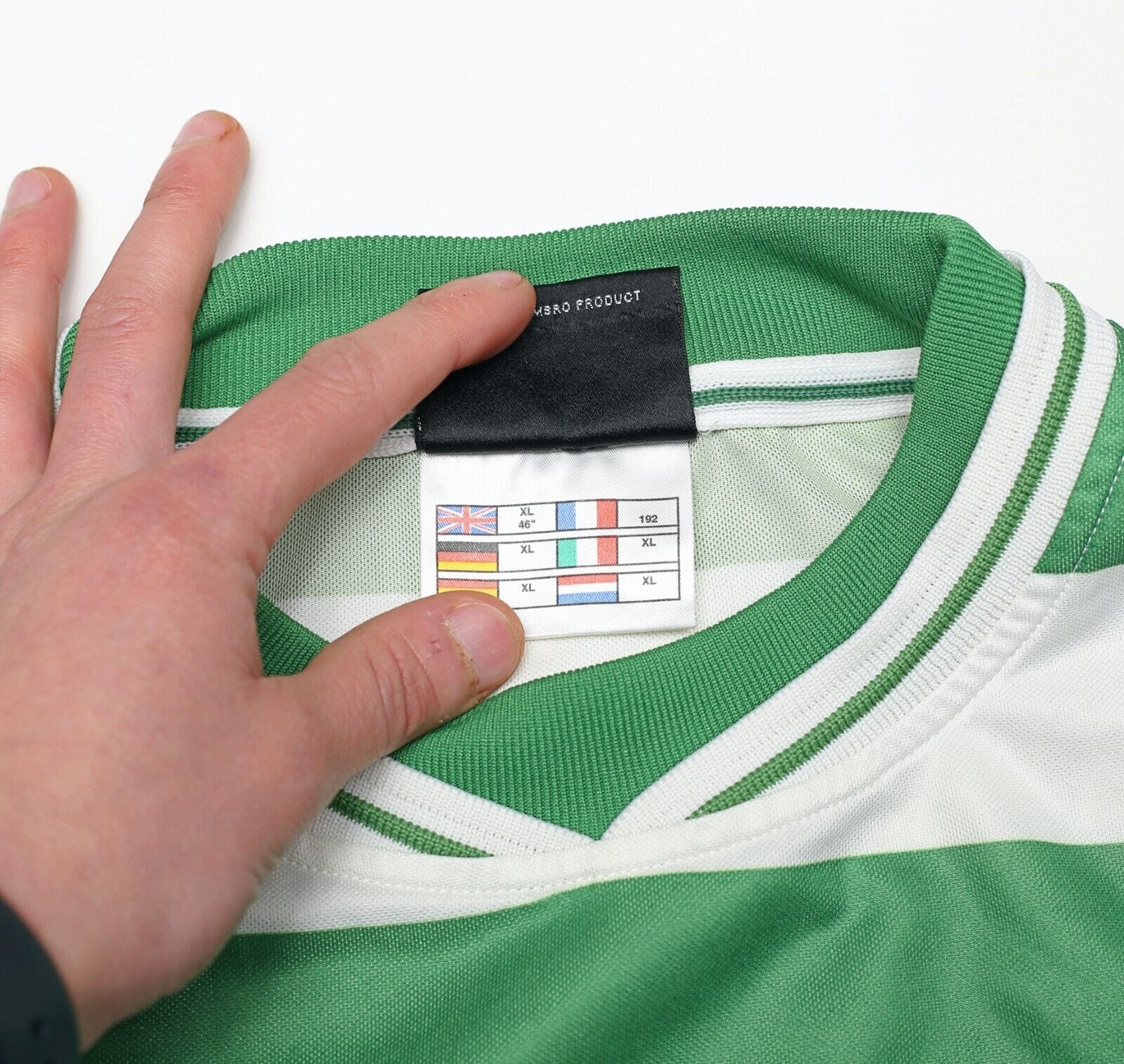 1999/01 LARSSON #7 Celtic Vintage Umbro European Home Football Shirt (XL)