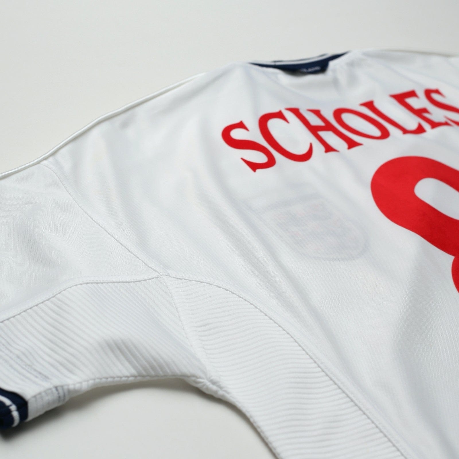 1999/01 Scholes #8 England Vintage Umbro Home Football Shirt (L) Euro 2000