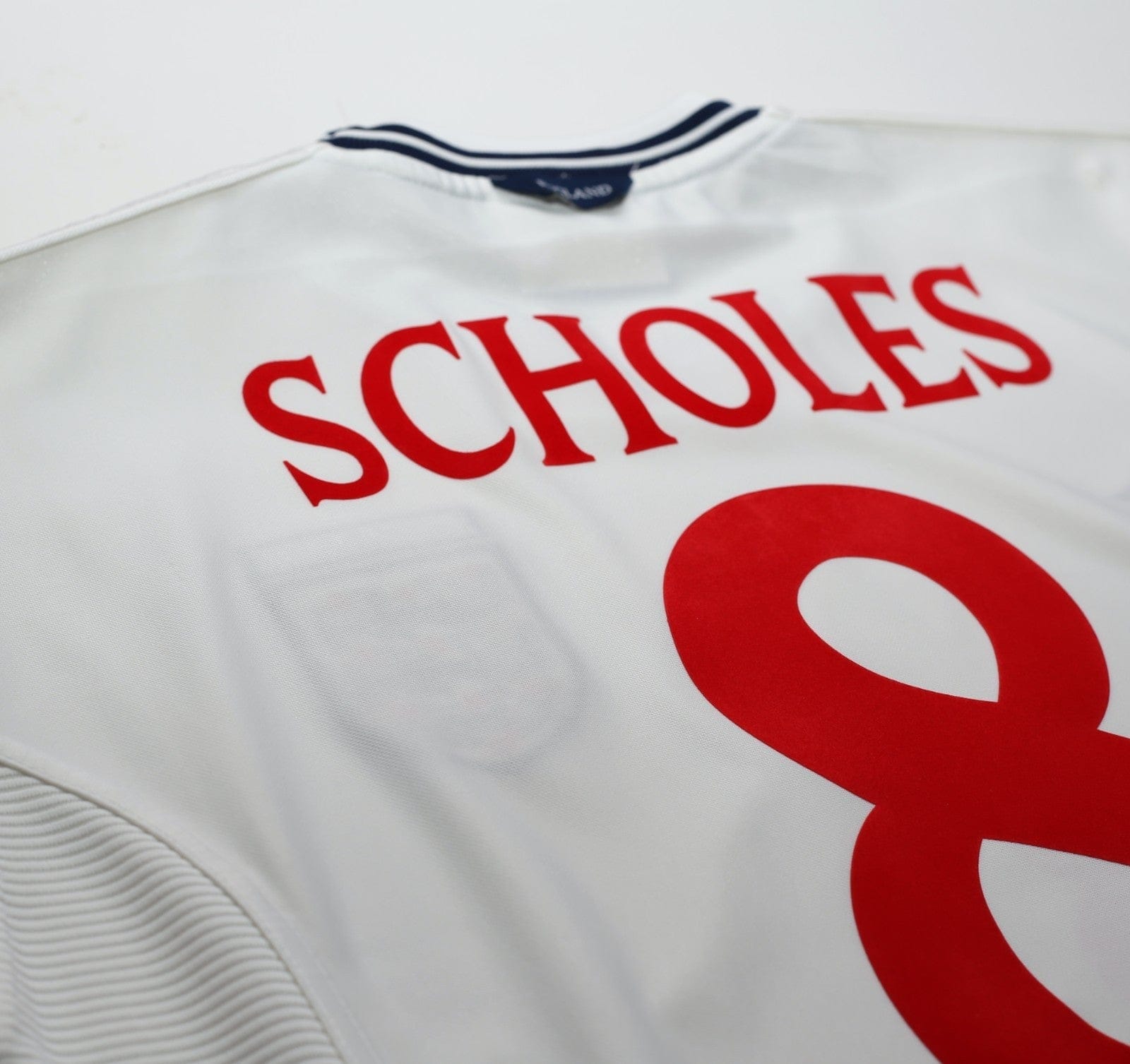 1999/01 SCHOLES #8 England Vintage Umbro Home Football Shirt (M) Euro 2000