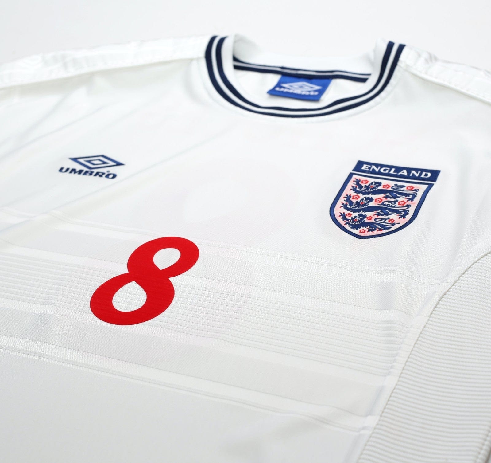 1999/01 SCHOLES #8 England Vintage Umbro Home Football Shirt (M) Euro 2000