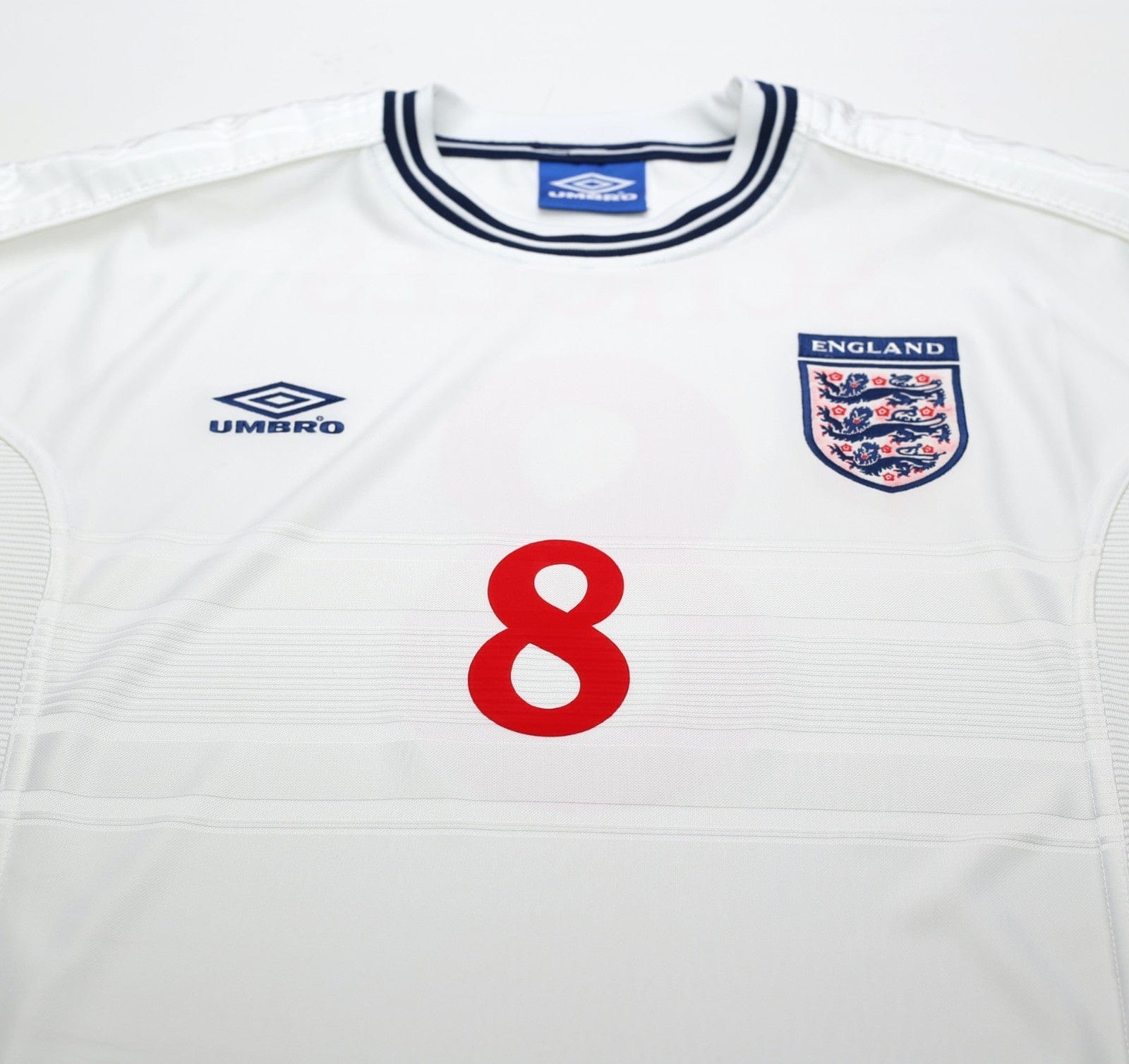 1999/01 SCHOLES #8 England Vintage Umbro Home Football Shirt (M) Euro 2000