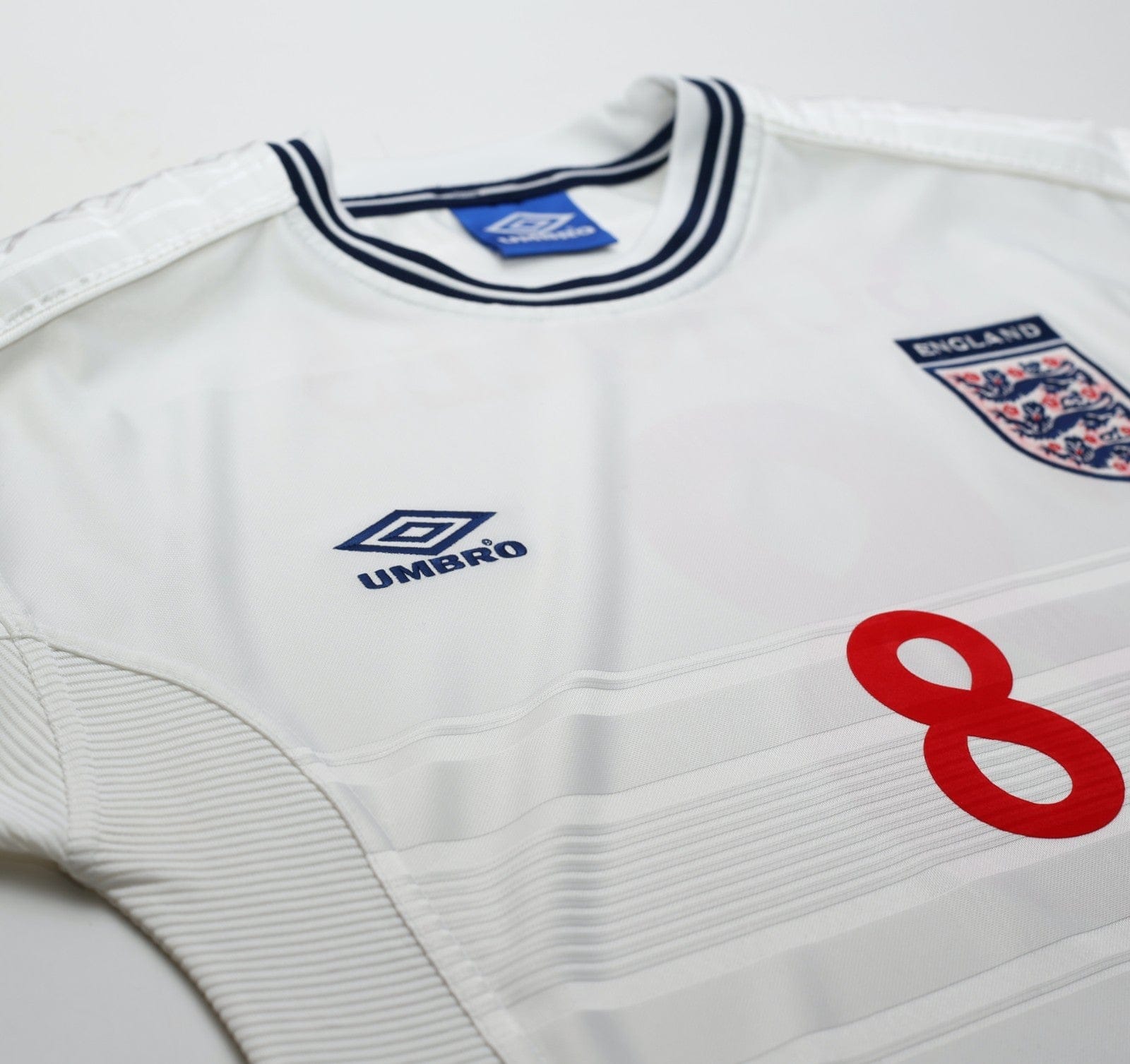 1999/01 SCHOLES #8 England Vintage Umbro Home Football Shirt (M) Euro 2000