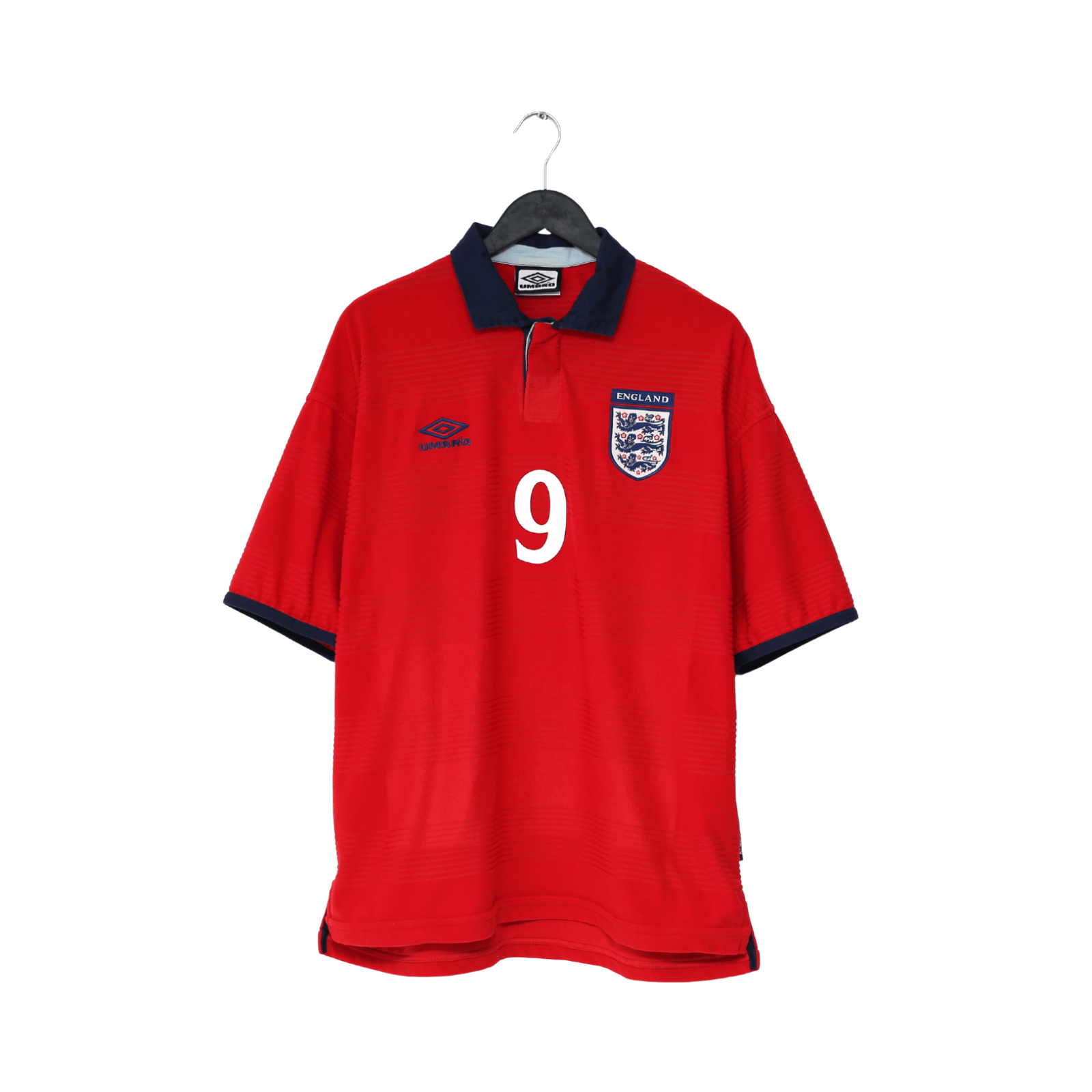 1999/01 SHEARER #9 England Vintage Umbro Away Football Shirt (L) Euro 2000