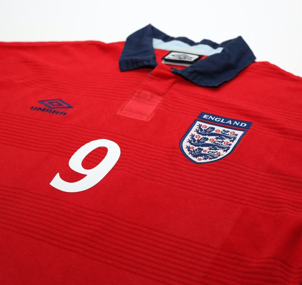 1999/01 SHEARER #9 England Vintage Umbro Away Football Shirt (L) Euro 2000