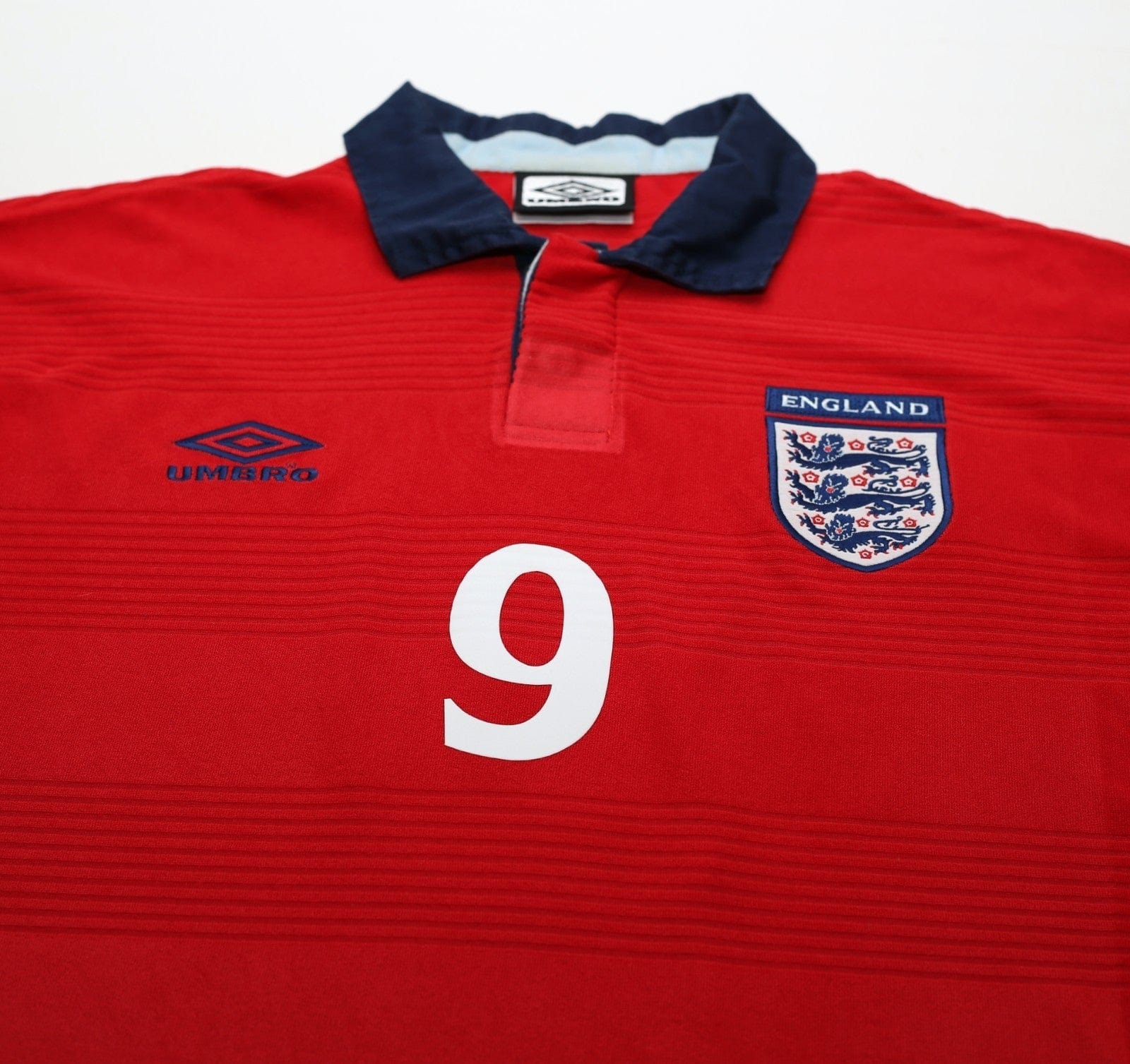 1999/01 SHEARER #9 England Vintage Umbro Away Football Shirt (L) Euro 2000
