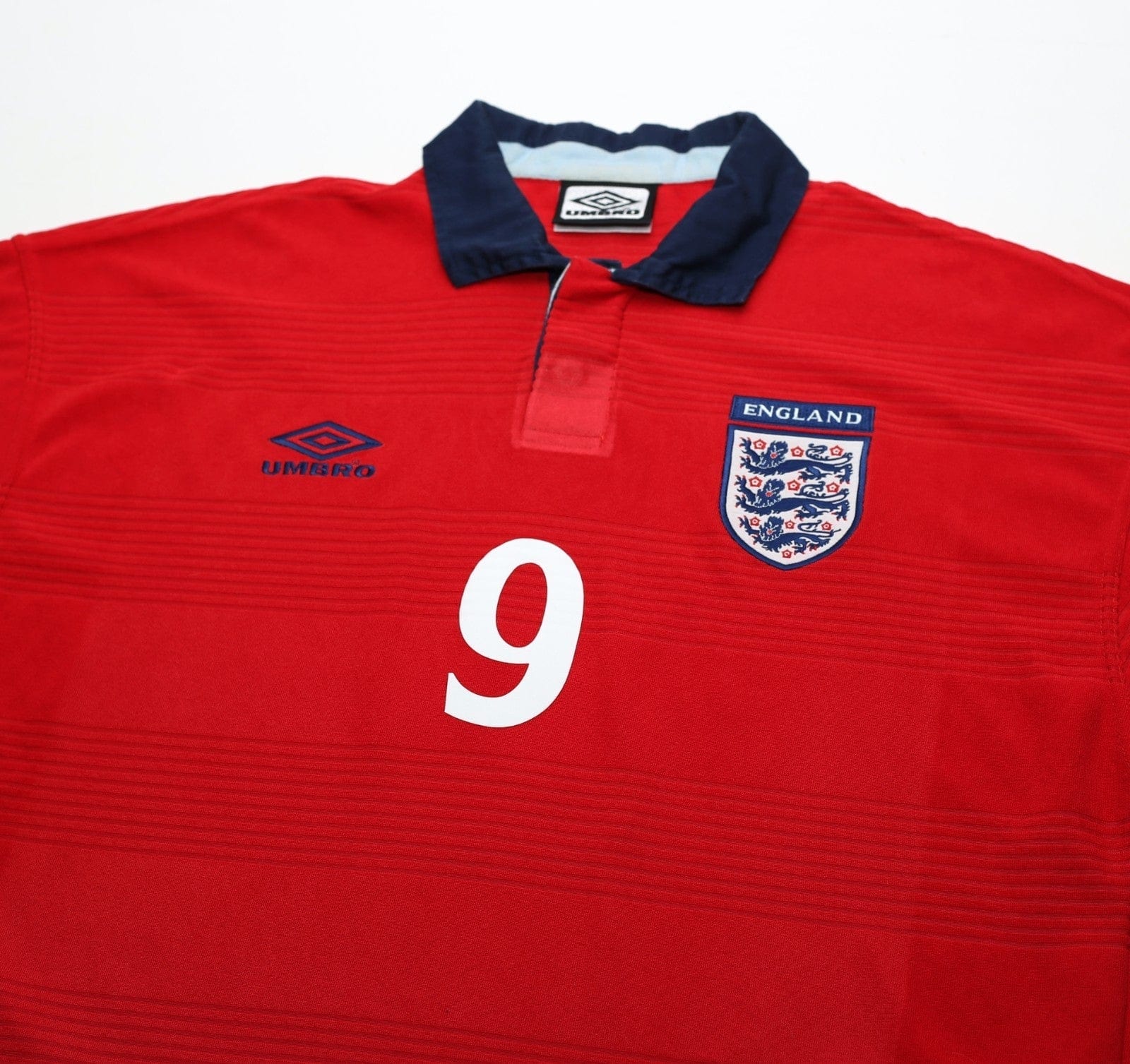 1999/01 SHEARER #9 England Vintage Umbro Away Football Shirt (L) Euro 2000