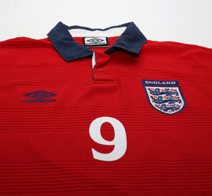 1999/01 SHEARER #9 England Vintage Umbro Away Football Shirt (L) Euro 2000