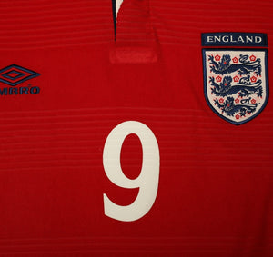 1999/01 SHEARER #9 England Vintage Umbro Away Football Shirt (XL) Euro 2000