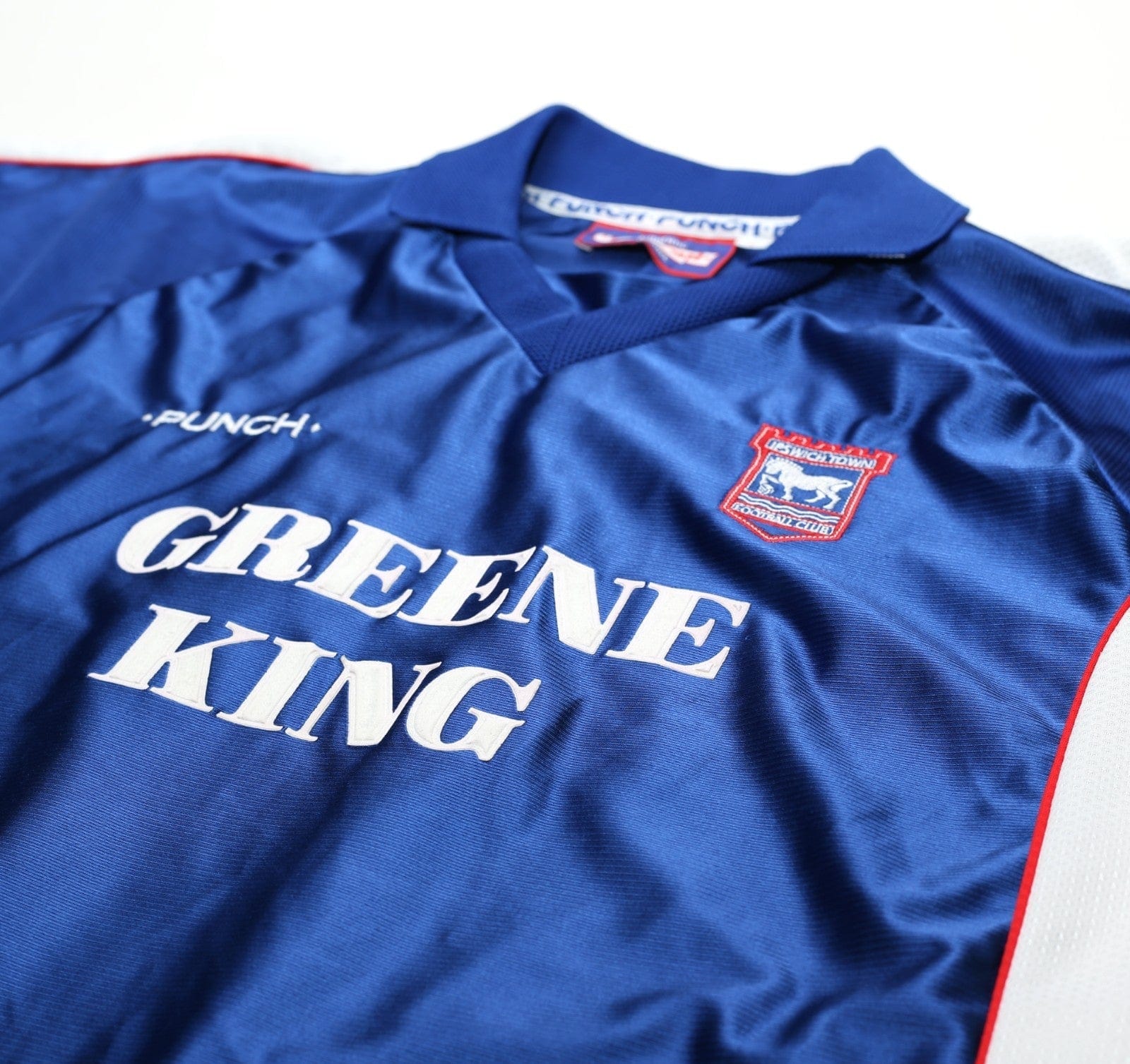 1999/01 STEWART #11 Ipswich Town Vintage PUNCH Home Football Shirt (L)