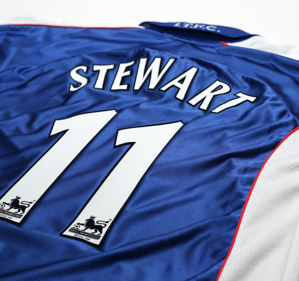 1999/01 STEWART #11 Ipswich Town Vintage PUNCH Home Football Shirt (L)
