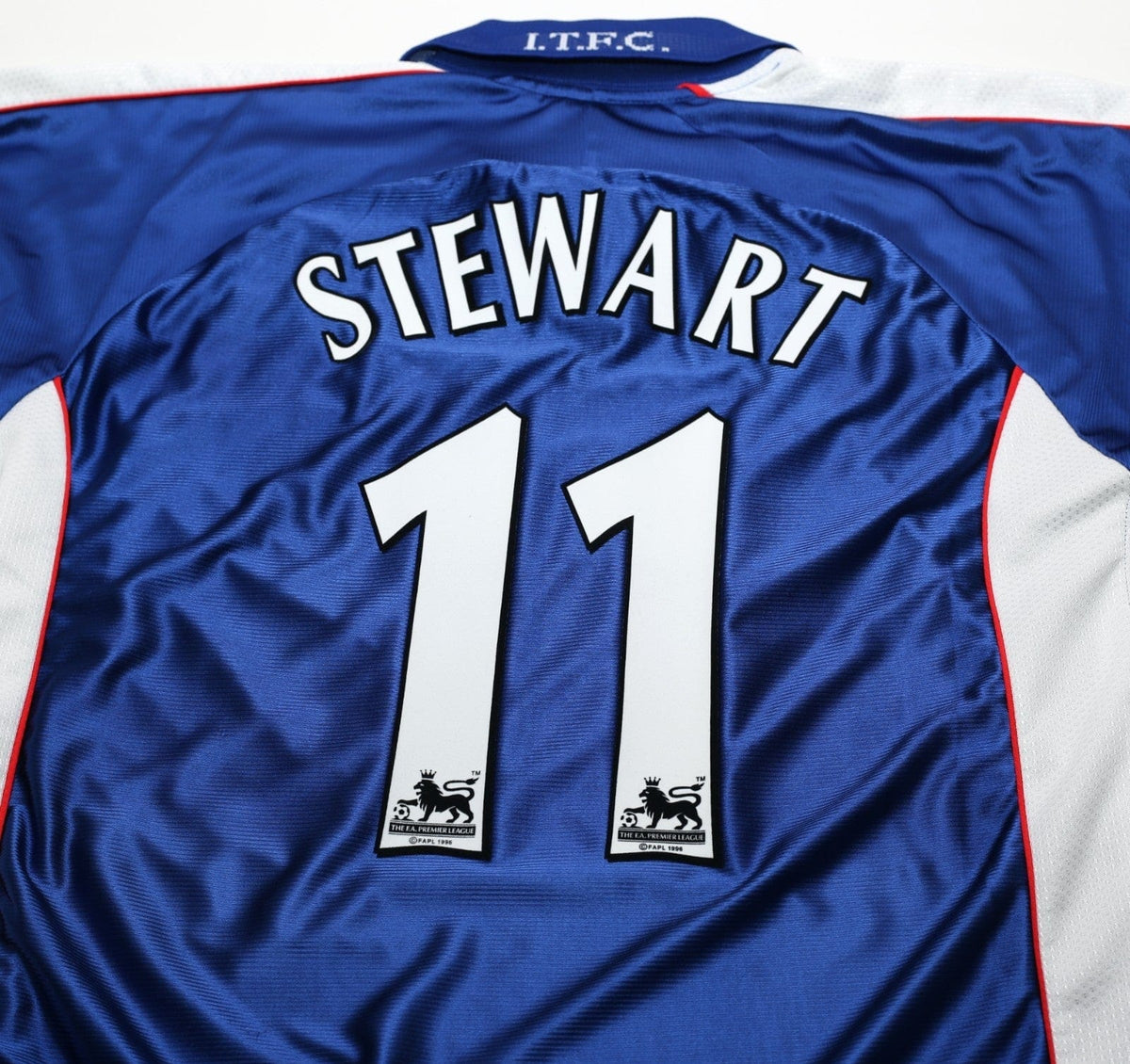 1999/01 STEWART #11 Ipswich Town Vintage PUNCH Home Football Shirt (L)
