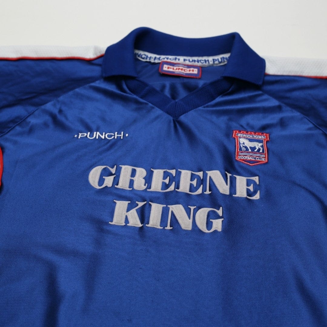 1999/01 Stewart #11 Ipswich Town Vintage PUNCH Home Football Shirt (L)