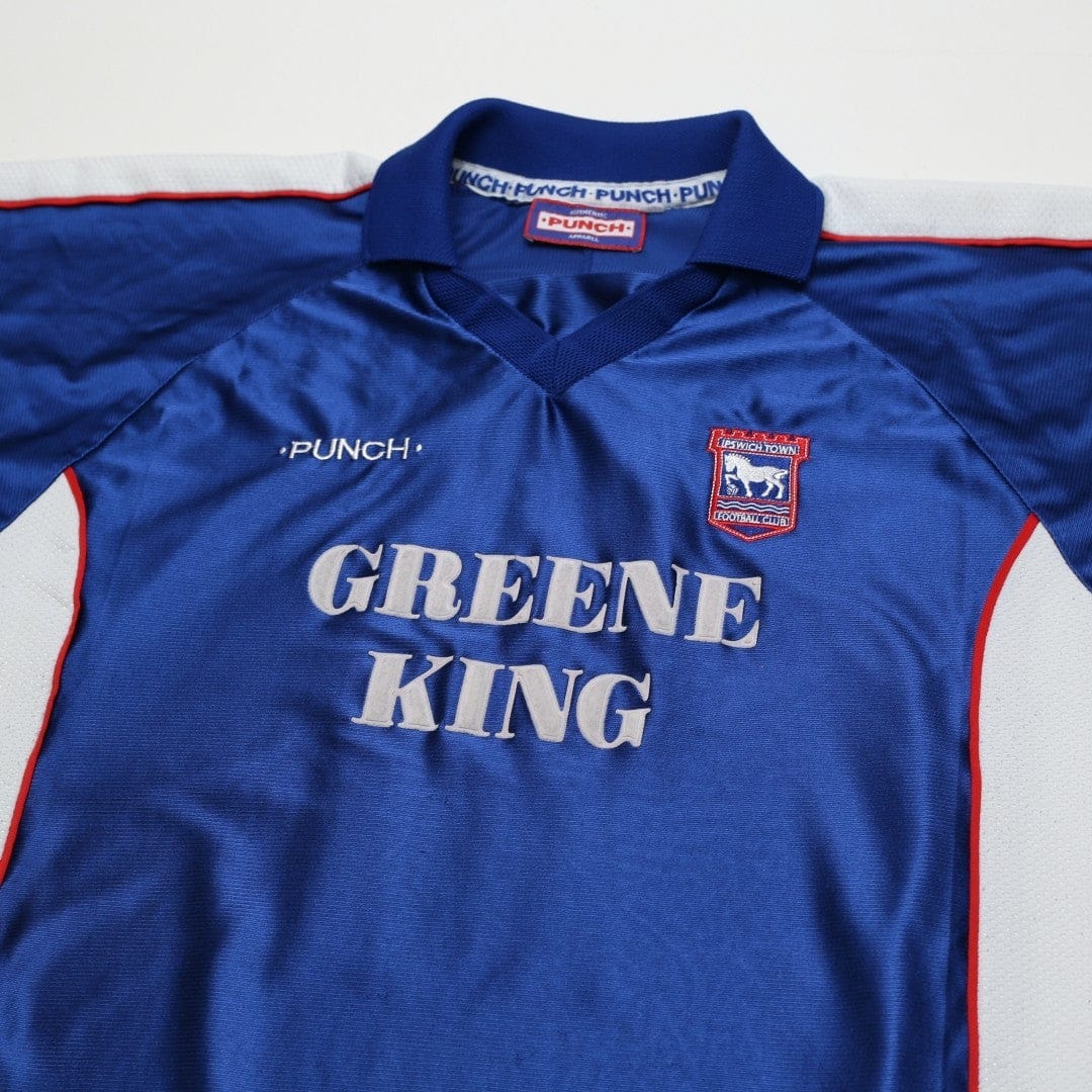 1999/01 Stewart #11 Ipswich Town Vintage PUNCH Home Football Shirt (L)