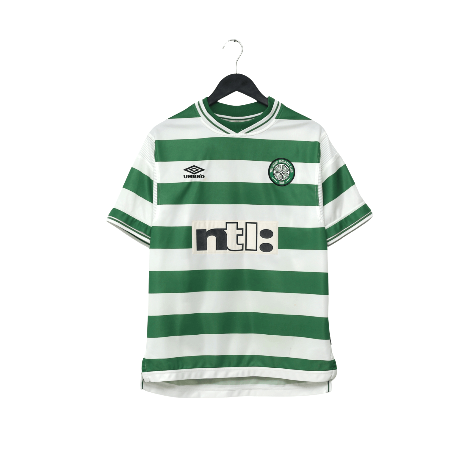 1999/01 Viduka #36 Celtic Vintage Umbro Home Football Shirt (M)