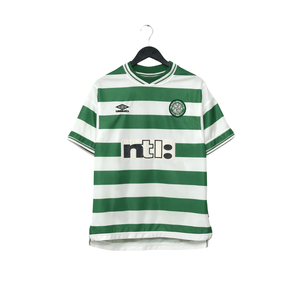 1999/01 Viduka #36 Celtic Vintage Umbro Home Football Shirt (M)