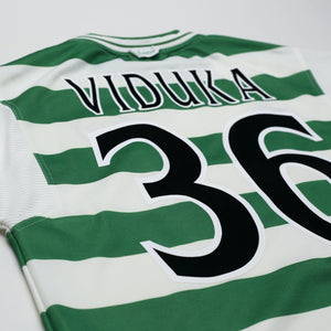 1999/01 Viduka #36 Celtic Vintage Umbro Home Football Shirt (M)