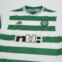 1999/01 Viduka #36 Celtic Vintage Umbro Home Football Shirt (M)
