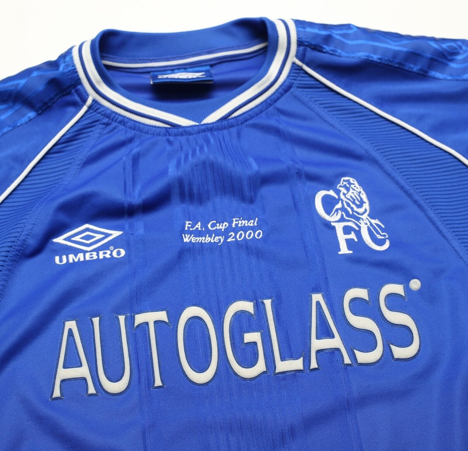 1999/01 WISE #11 Chelsea Vintage Umbro FA CUP FINAL 2000 Football Shirt (XL)
