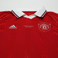1999 Beckham #7 Manchester United adidas Icons L/S Treble Football Shirt (L/XL)