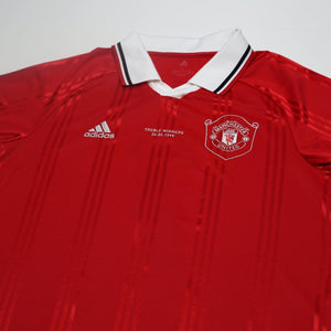 1999 Beckham #7 Manchester United adidas Icons L/S Treble Football Shirt (L/XL)