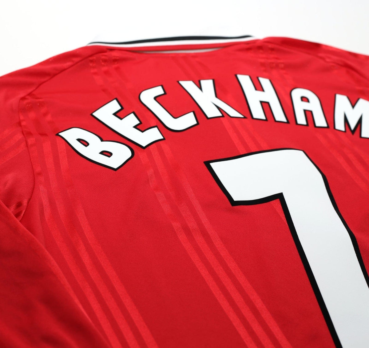 1999 BECKHAM #7 Manchester United adidas Icons L/S Treble Football Shirt (S/M)