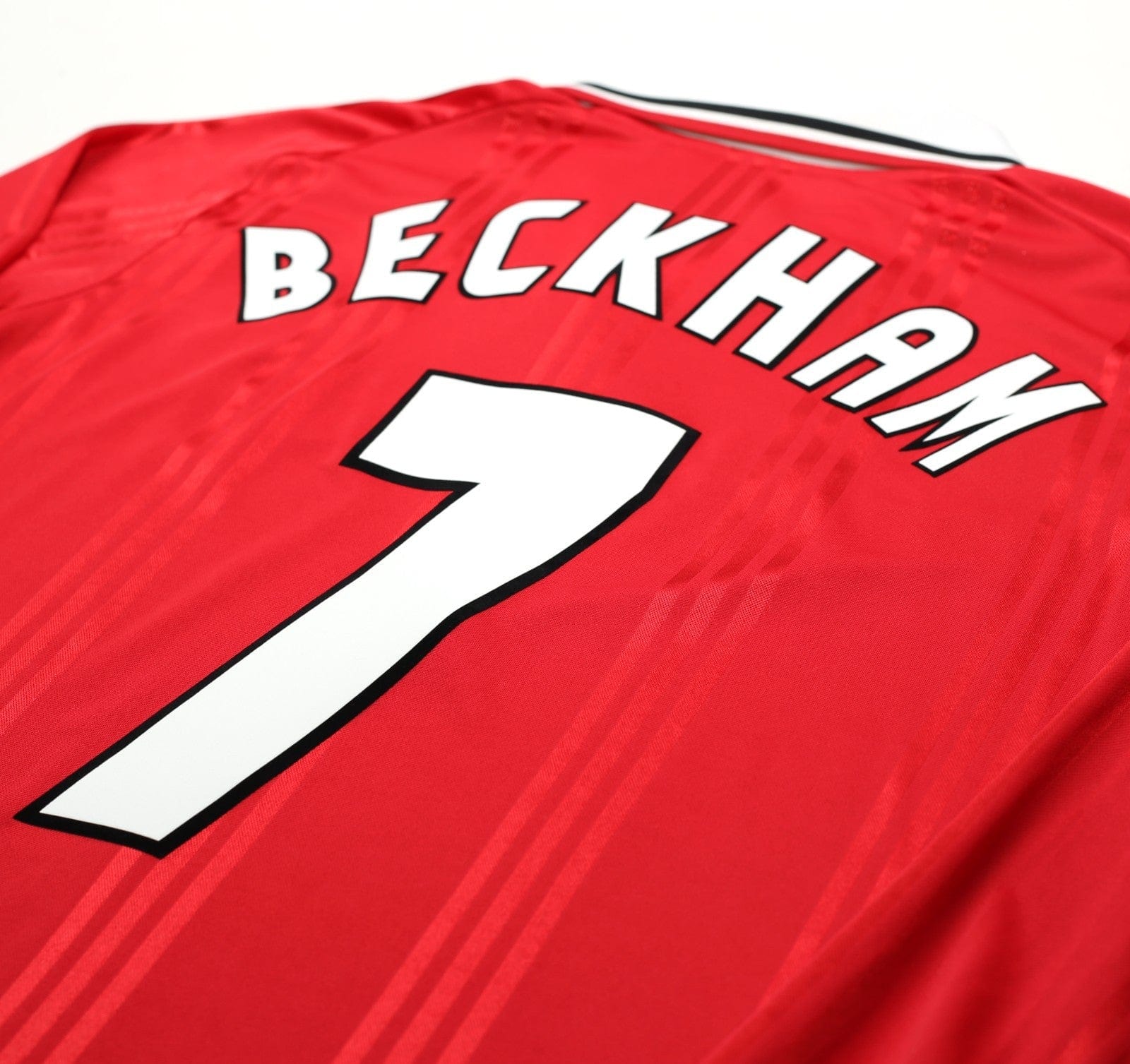 1999 BECKHAM #7 Manchester United adidas Icons L/S Treble Football Shirt (S/M)