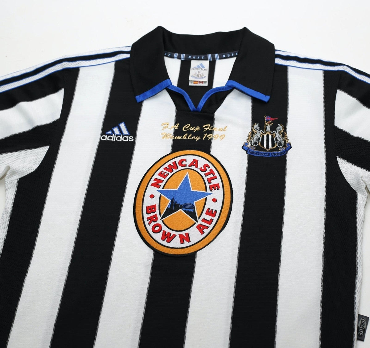 1999 SHEARER #9 Newcastle United Vintage adidas FA Cup Final Football Shirt (M)