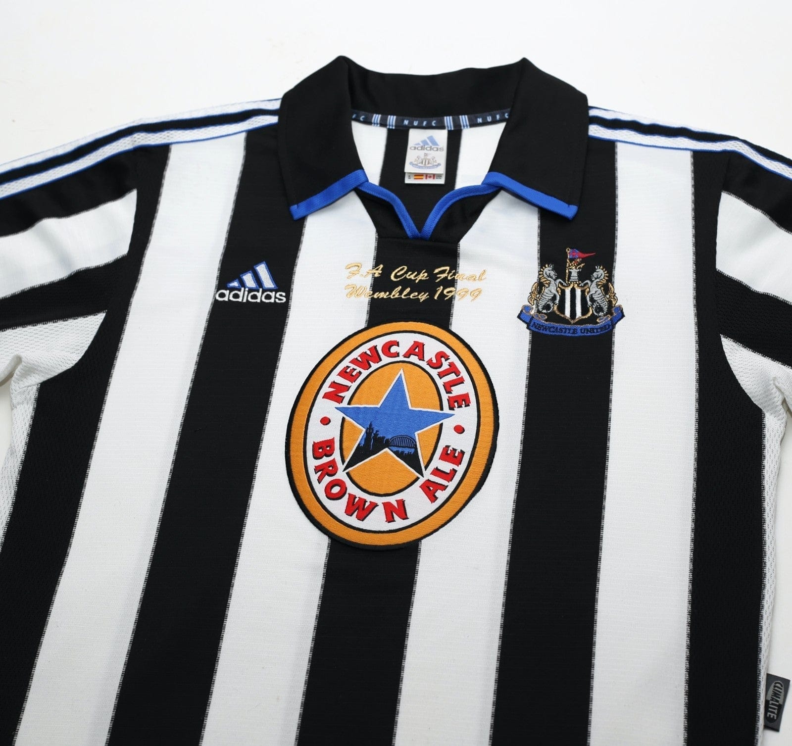 1999 SHEARER #9 Newcastle United Vintage adidas FA Cup Final Football Shirt (M)