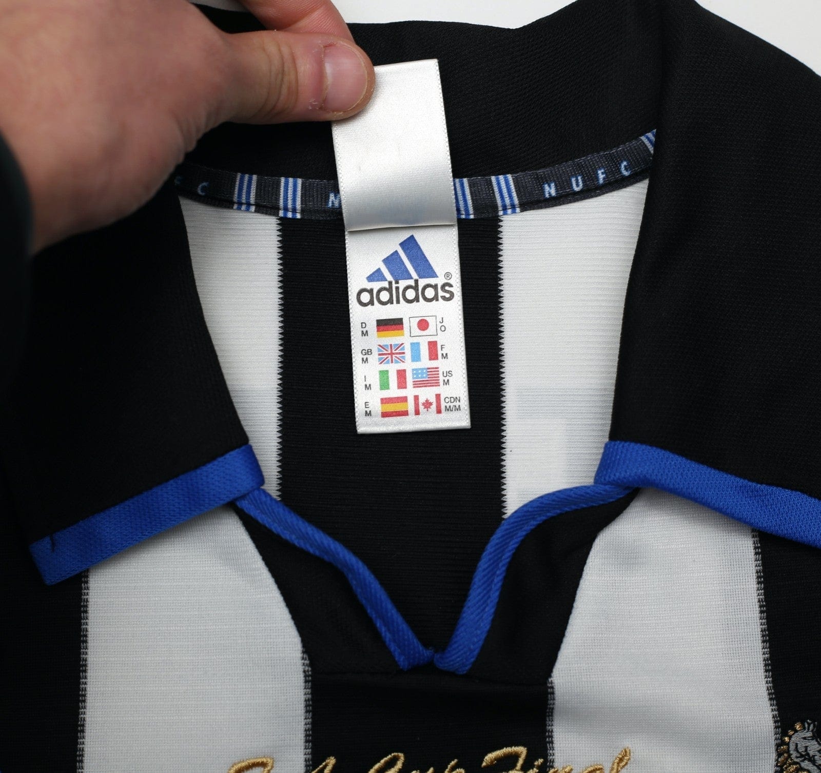 1999 SHEARER #9 Newcastle United Vintage adidas FA Cup Final Football Shirt (M)
