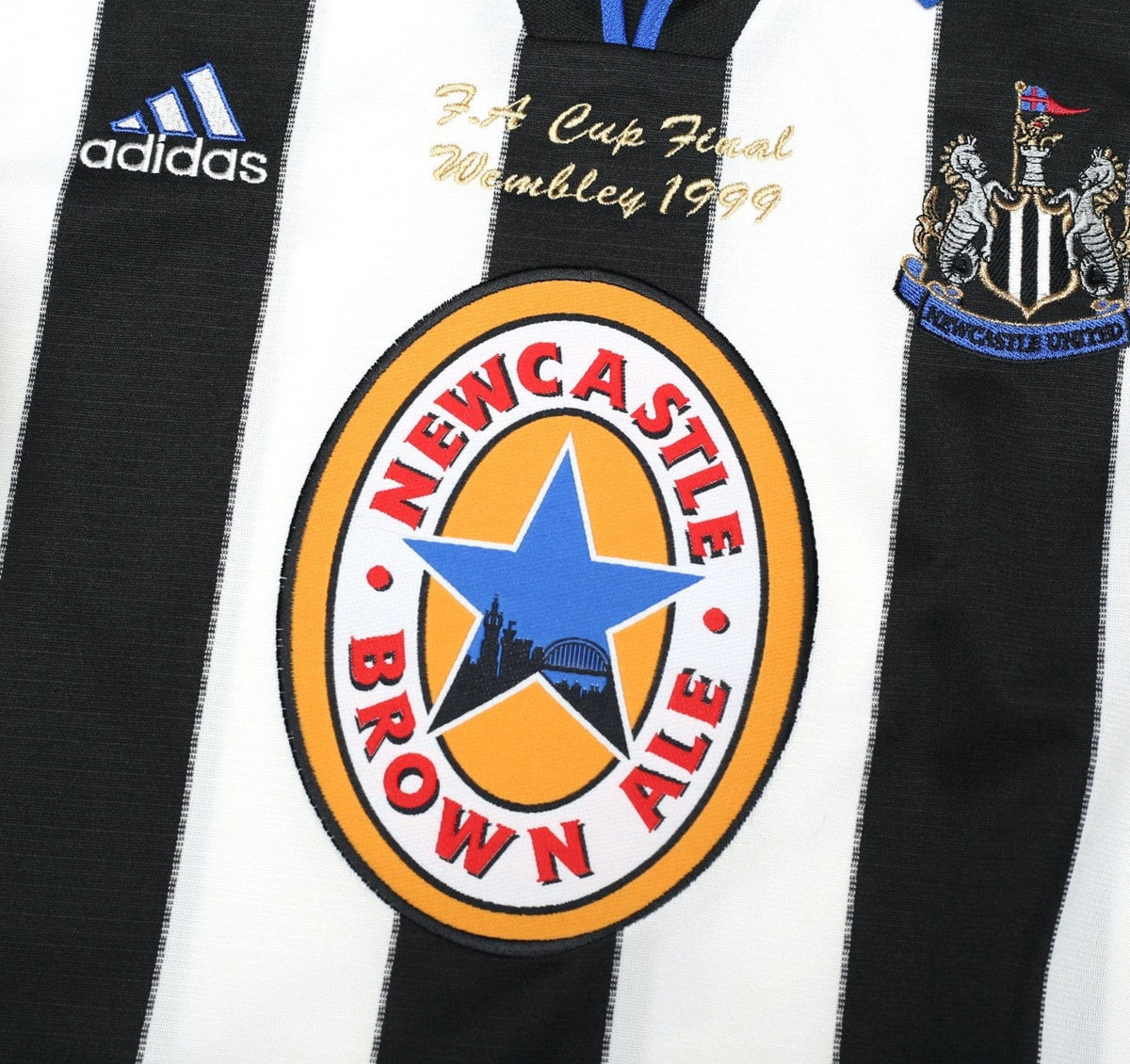 1999 SHEARER #9 Newcastle United Vintage adidas FA Cup Final Football Shirt (S)