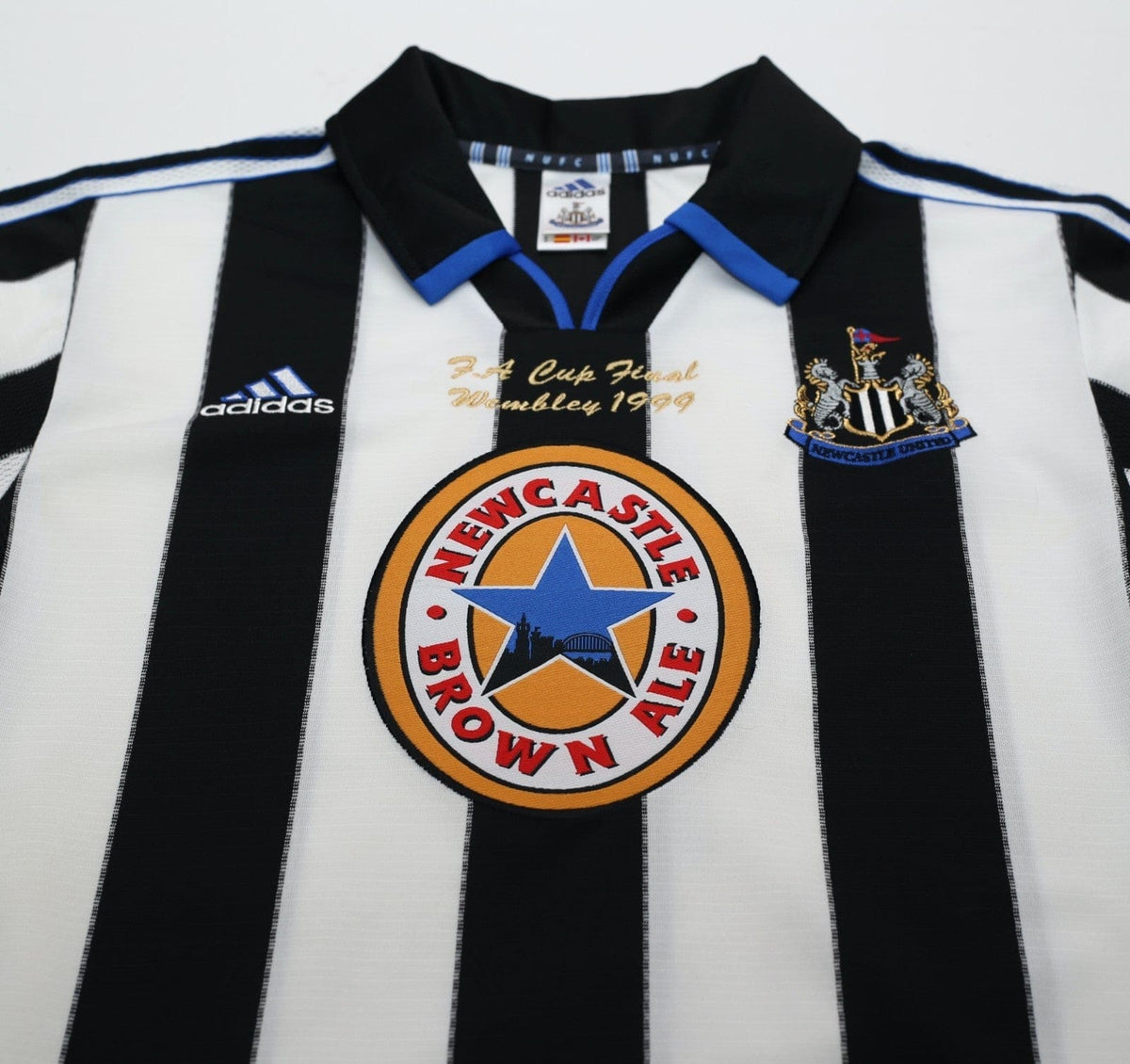 1999 SHEARER #9 Newcastle United Vintage adidas FA Cup Final Football Shirt (S)