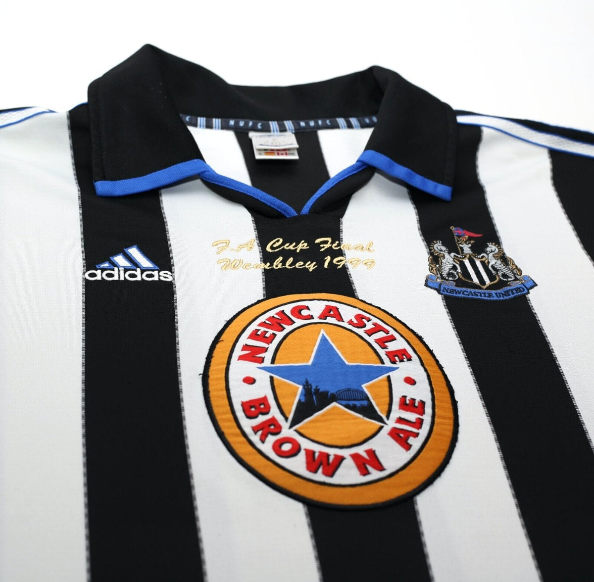 1999 SHEARER #9 Newcastle United Vintage adidas FA CUP FINAL Football Shirt (XL)