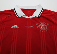 1999 SOLSKJAER #20 Manchester United adidas Icons L/S Treble Football Shirt (M)