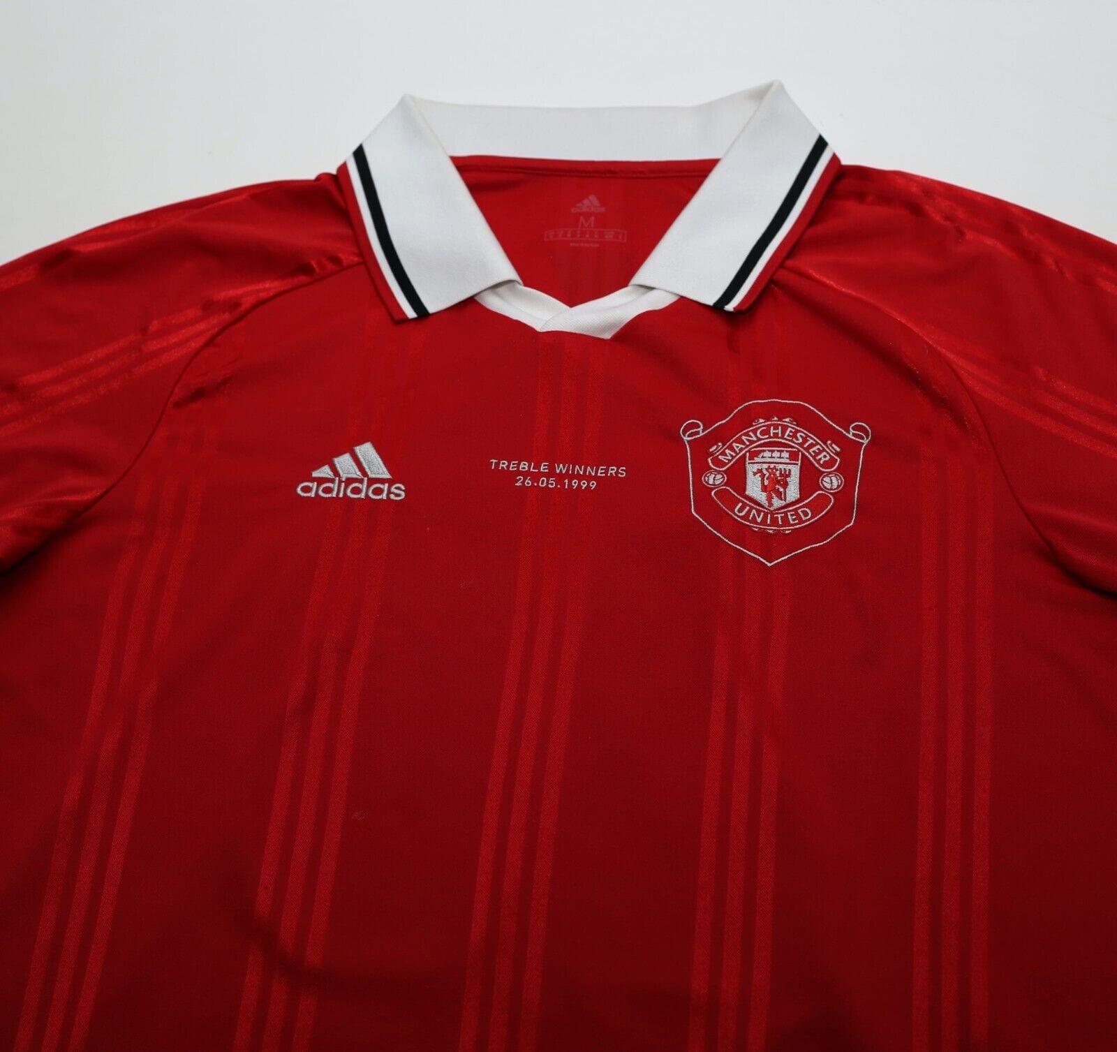 1999 SOLSKJAER #20 Manchester United adidas Icons L/S Treble Football Shirt (M)